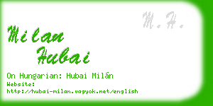 milan hubai business card