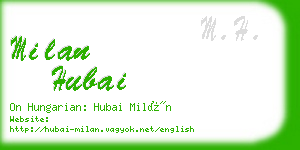 milan hubai business card